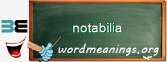 WordMeaning blackboard for notabilia